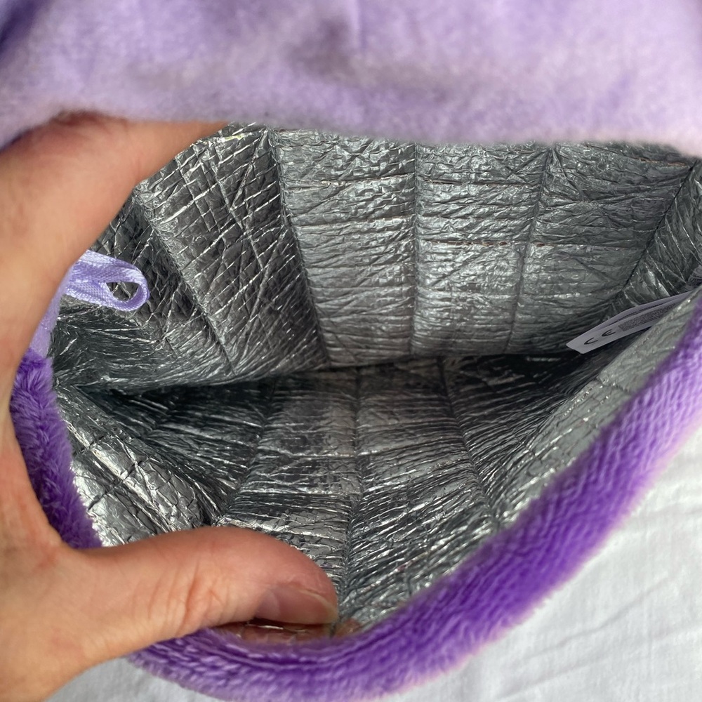 Lunch Pets Snackycat Insulated Plush Lunch Bag Purple Furry Zero Waste Snacks - Picture 4 of 6